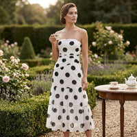 FELICITY | FLATTERING POLKA DOT MIDI DRESS
