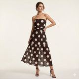 FELICITY | FLATTERING POLKA DOT MIDI DRESS