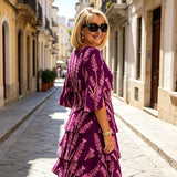 NADINE | ELEGANT FLORAL PRINT MIDI DRESS