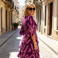 NADINE | ELEGANT FLORAL PRINT MIDI DRESS