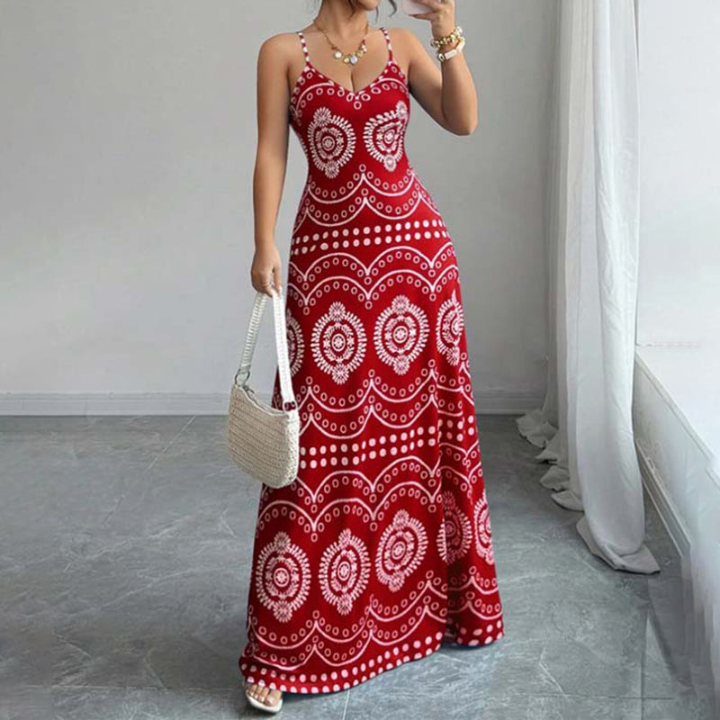 JEMIMA | FLATTERING BOHO PRINT MAXI DRESS